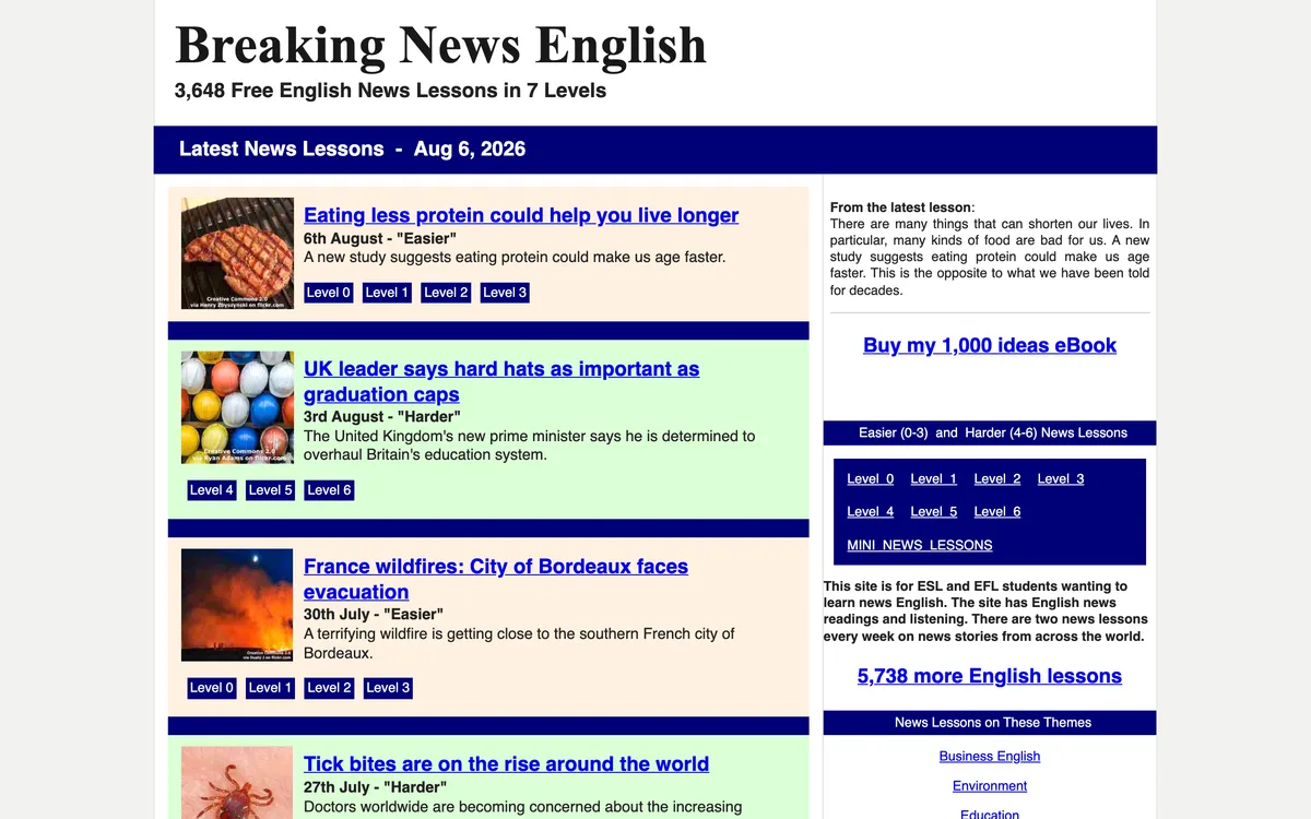 Trang chủ Breaking News English với các bài học theo tin tức