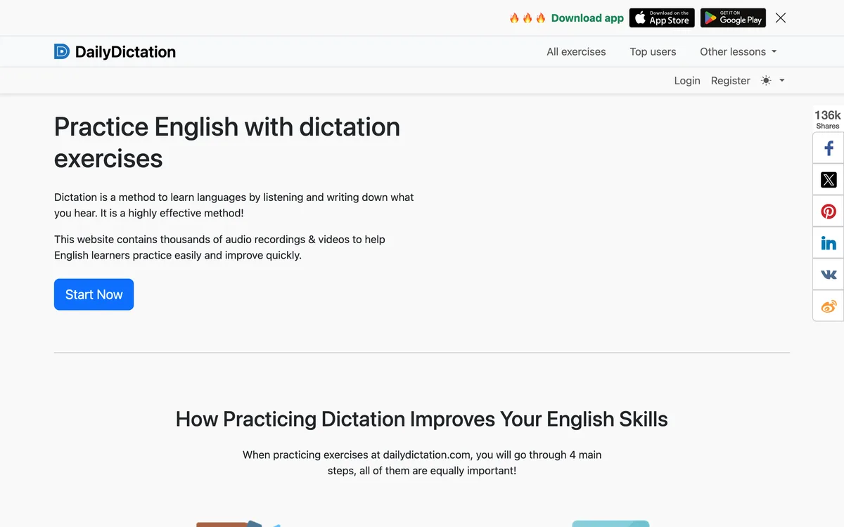 Trang chủ Daily Dictation với các bài luyện nghe chép